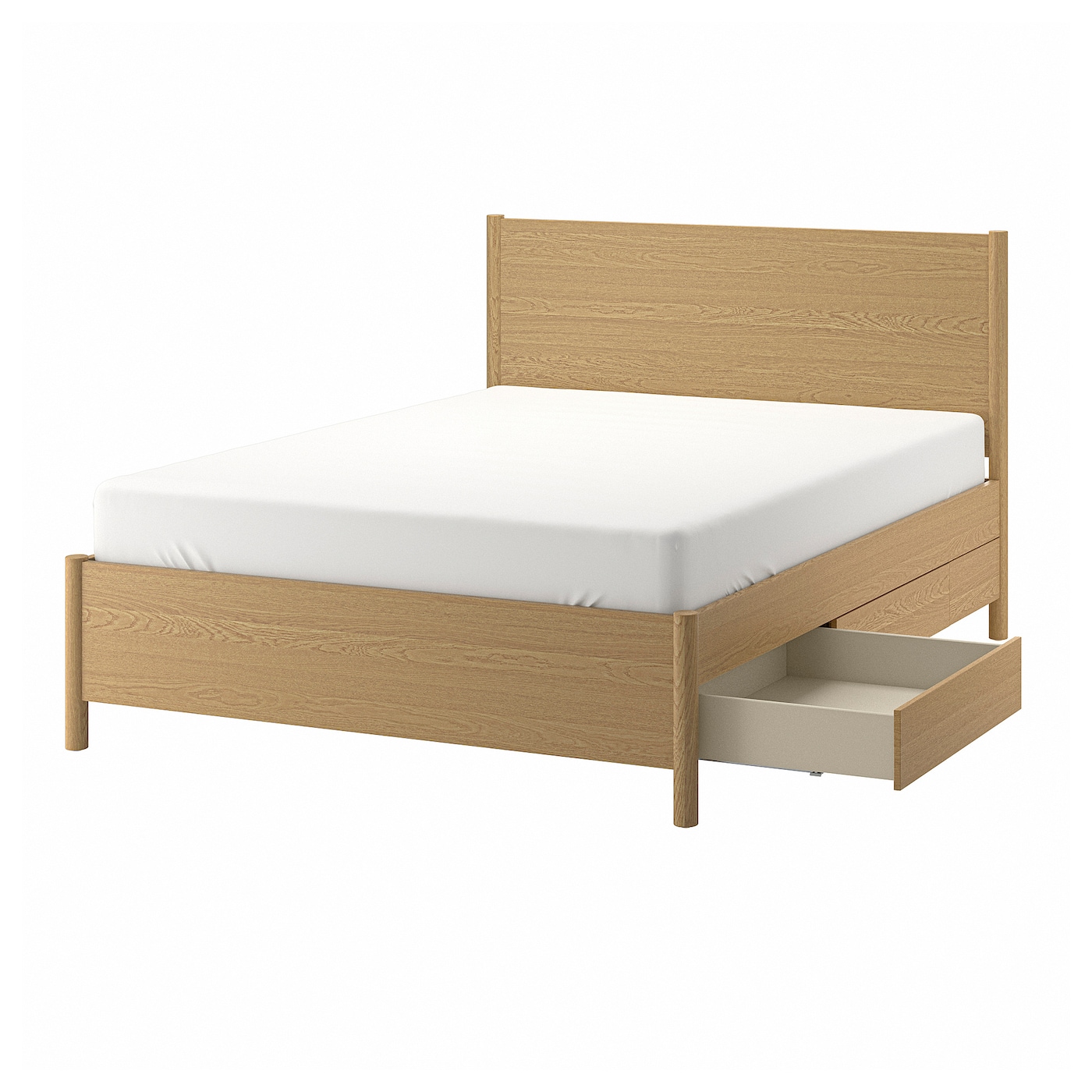 Каркас кровати с ящиками - TONSTAD IKEA/ ТОНСТАД ИКЕА, 140х200 см, светло-коричневый