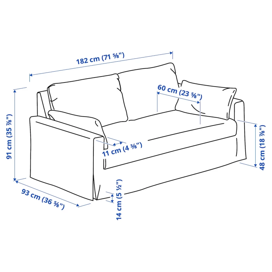 Диван 2-местный - IKEA HYLTARP/ХИЛТАРП ИКЕА, темно-зеленый (изображение №5)