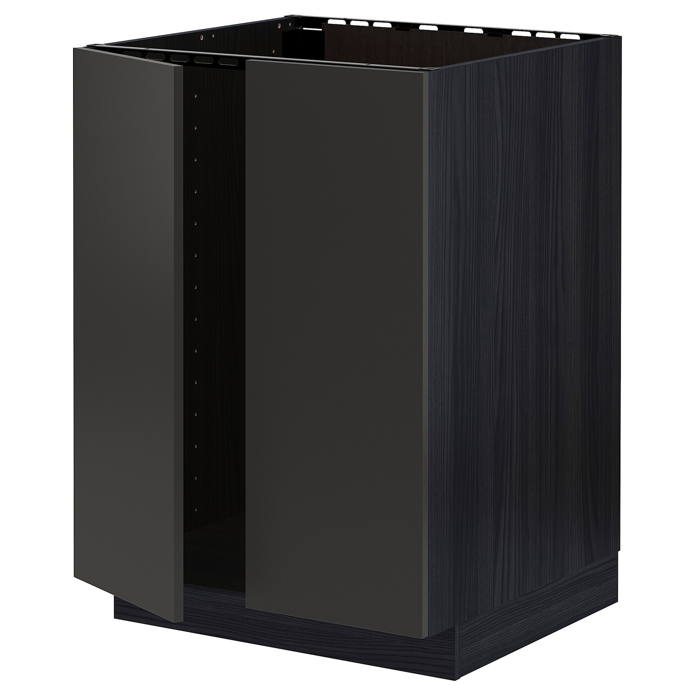 Шкаф под раковину/2 дверцы - METOD IKEA/ МЕТОД ИКЕА, 88х60  см, черный