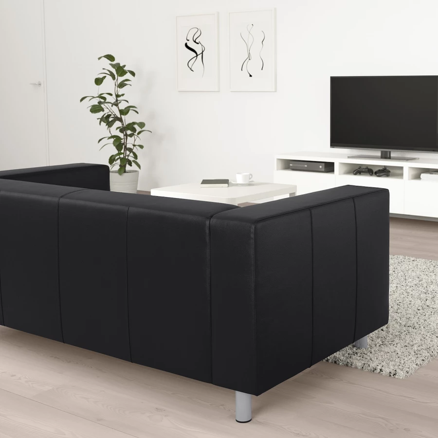 2-местный диван - IKEA KLIPPAN,  88x66x177см, черный, КЛИППАН ИКЕА (изображение №3)