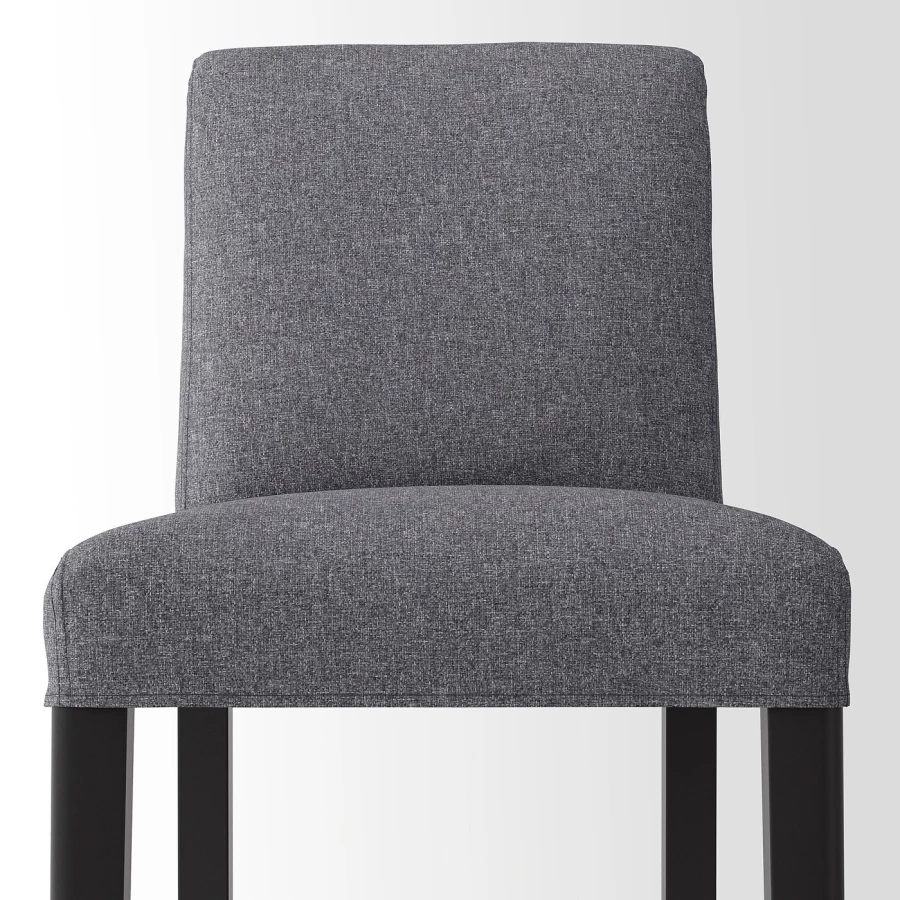 Барный стул со спинкой - BERGMUND IKEA/БЕРГМУНД ИКЕА, 97х45х48см, серый (изображение №4)