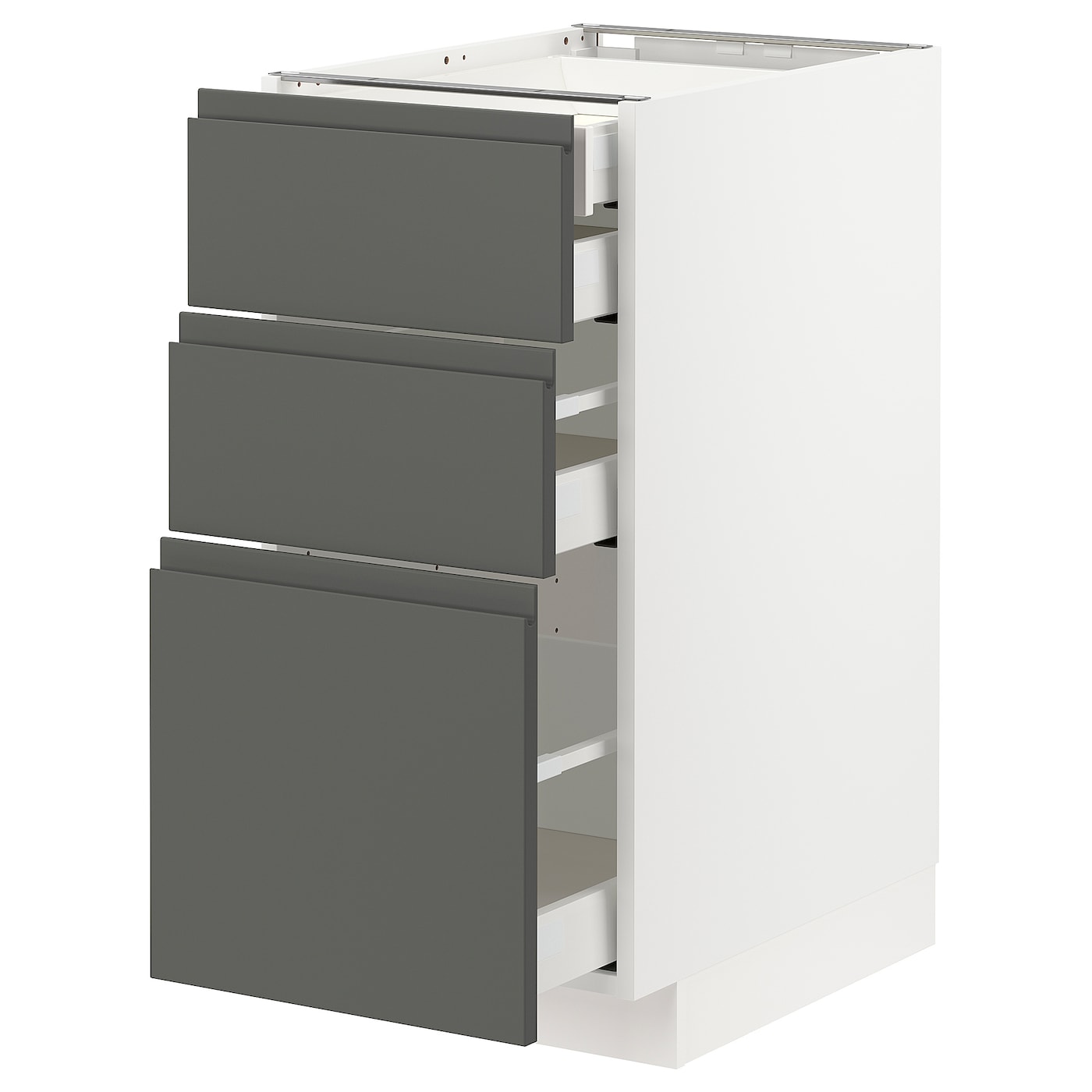 Напольный шкаф  - IKEA METOD MAXIMERA, 88x61,6x40см, белый/серый, МЕТОД МАКСИМЕРА ИКЕА