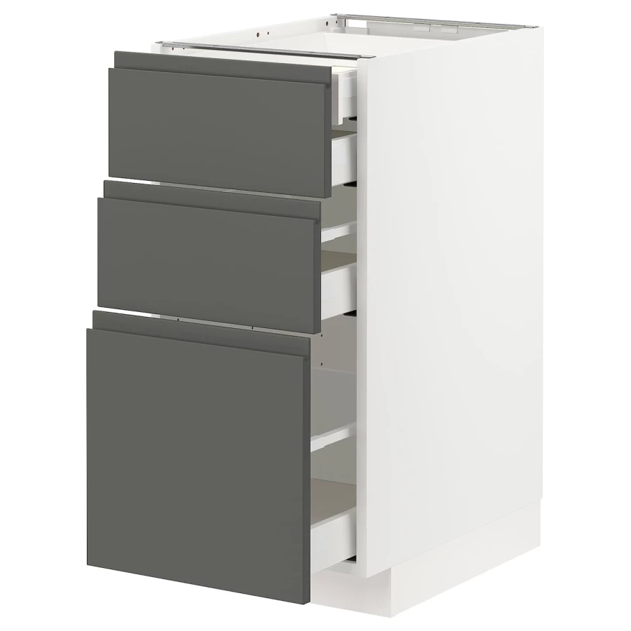 Напольный шкаф  - IKEA METOD MAXIMERA, 88x61,6x40см, белый/серый, МЕТОД МАКСИМЕРА ИКЕА (изображение №1)