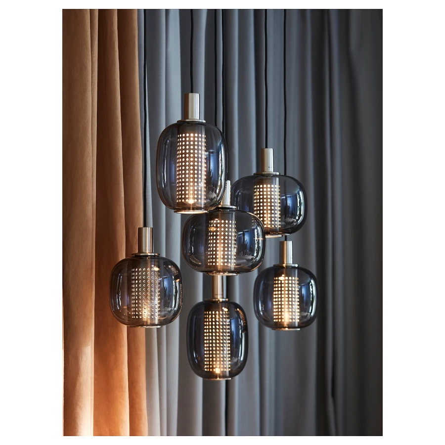 Подвесной светильник - HÖGVIND /HОGVIND IKEA/ ХОГВИНД ИКЕА, 41 см, серый (изображение №6)