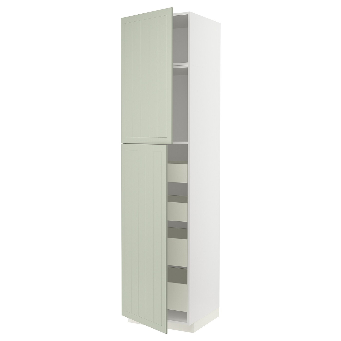 Высокий шкаф с ящиками - IKEA METOD/MAXIMERA/МЕТОД/МАКСИМЕРА ИКЕА, 240х60х60 см, белый/зеленый