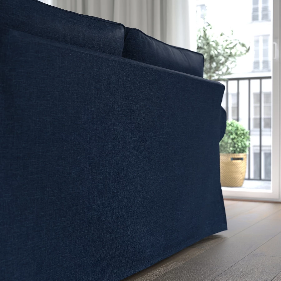 4-местный угловой диван - IKEA EKTORP, 88x243см, синий, ЭКТОРП ИКЕА (изображение №3)