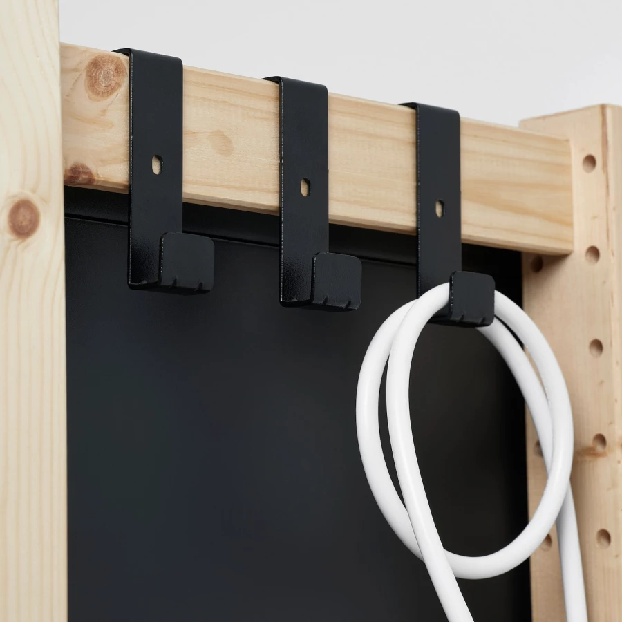 Комбинация для хранения - IKEA IVAR/ИВАР ИКЕА, 92х30х179 см, сосна/черный (изображение №4)