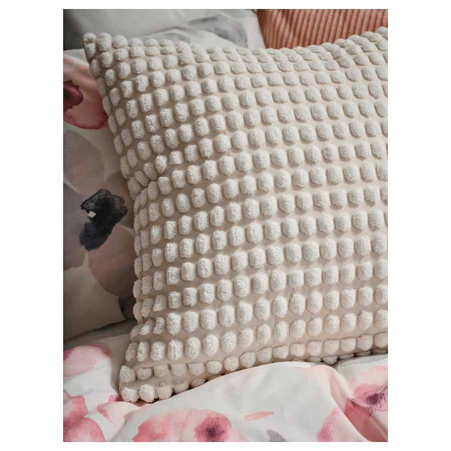 Чехол на подушку - SVARTPOPPEL  IKEA/ СВАРТПОППЕЛ ИКЕА, 50х50 см,  белый (изображение №4)