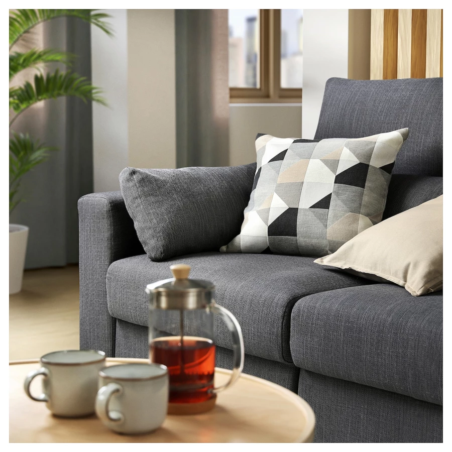 2-местный диван - IKEA ESKILSTUNA/ЭСКИЛЬСТУНА ИКЕА, 100х109х190 см, темно-серый (изображение №6)