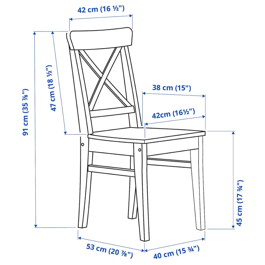 Стол и 4 стула - DANDERYD / INGOLF IKEA / ДАНДЕРИД/ ИНГОЛЬФ ИКЕА, 130х80х75  см,  белый (изображение №4)