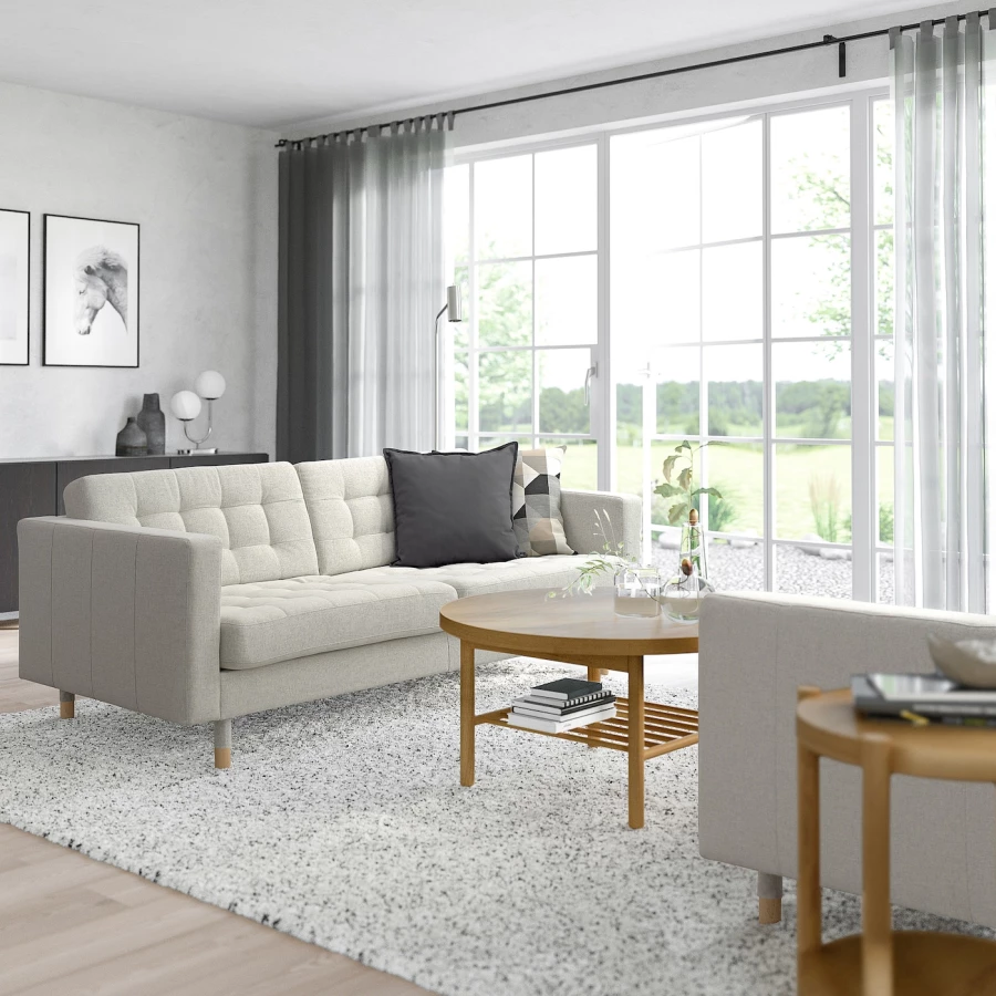 3-местный диван - IKEA LANDSKRONA/ЛАНДСКРОНА ИКЕА, 78х89х204 см, белый (изображение №4)