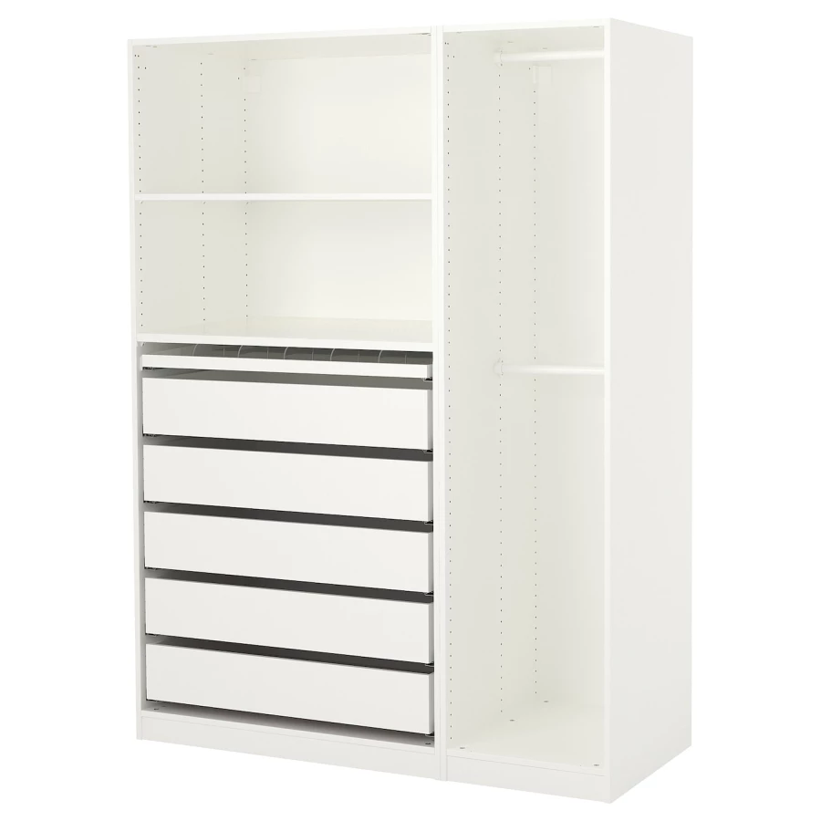 Шкаф - IKEA PAX/ПАКС ИКЕА, 58х150х201,2 см, белый (изображение №1)
