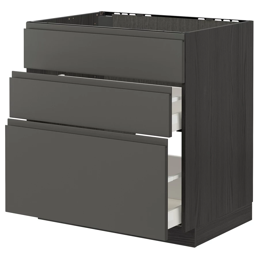 Напольный шкаф - IKEA METOD MAXIMERA, 62x80см, темно-серый/серый, МЕТОД МАКСИМЕРА ИКЕА (изображение №1)