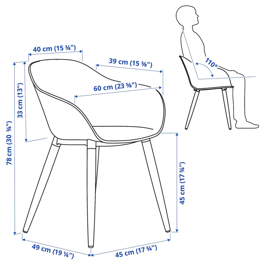 MÖRBYLÅNGA / GRÖNSTA Стол + 4 стула с подлокотниками ИКЕА (изображение №6)