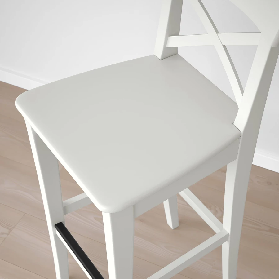 Барный стул - IKEA INGOLF/ИНГОЛЬФ ИКЕА, 40х46х102 см, белый (изображение №8)