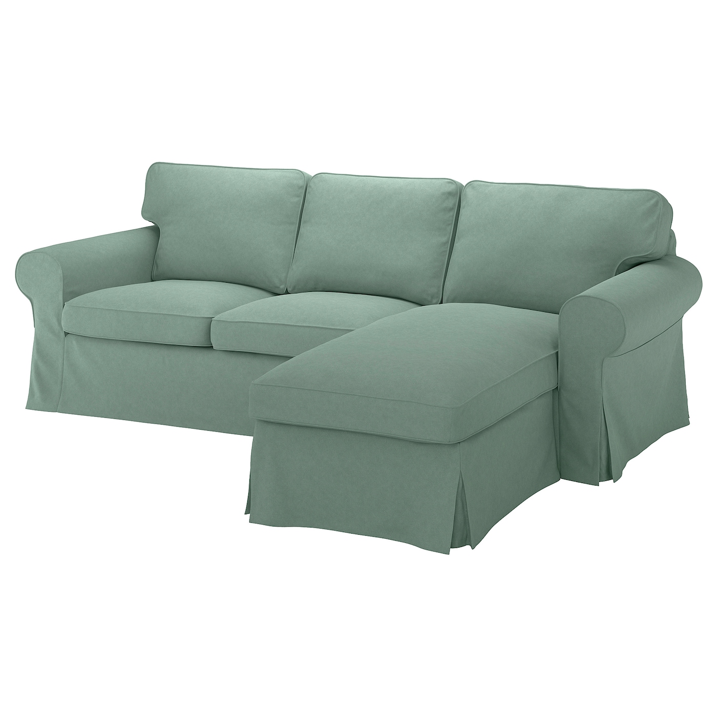 EKTORP Чехол на 3-местный диван с шезлонгом/Таллмира светло-зеленый ИКЕА