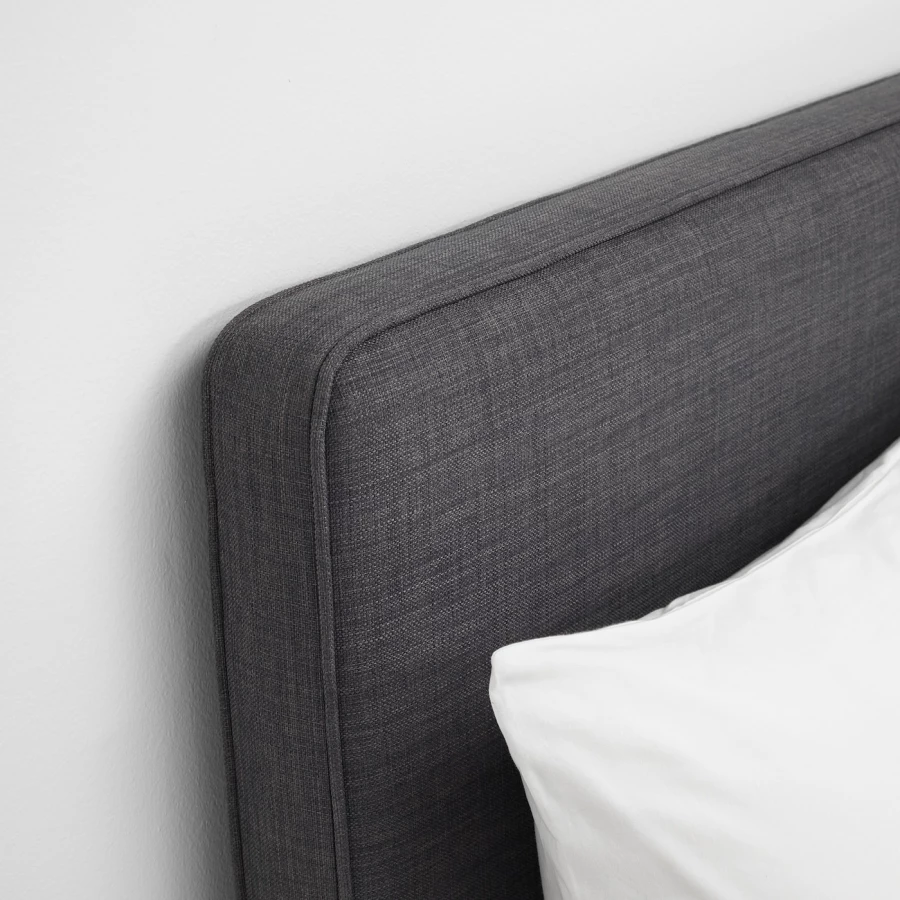 Континентальная кровать - IKEA DUNVIK, 200х180 см, черный, ДУНВИК ИКЕА (изображение №3)