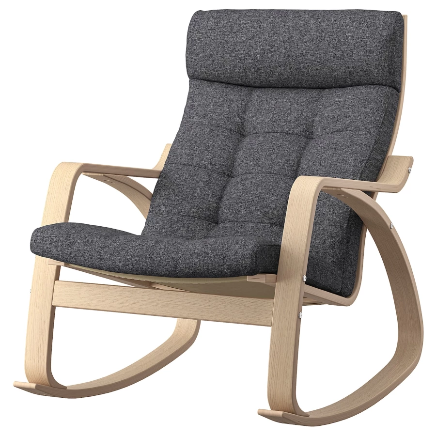 Кресло-качалка - IKEA POÄNG/POANG/ПОЭНГ ИКЕА, 68х94х95 см, темно-серый (изображение №1)