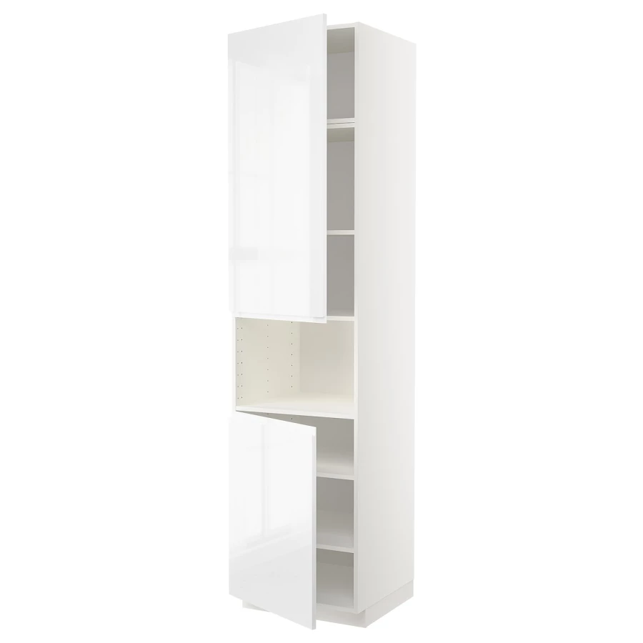 Кухонный шкаф-пенал - IKEA METOD/МЕТОД ИКЕА, 240х60х60 см, белый глянцевый (изображение №1)