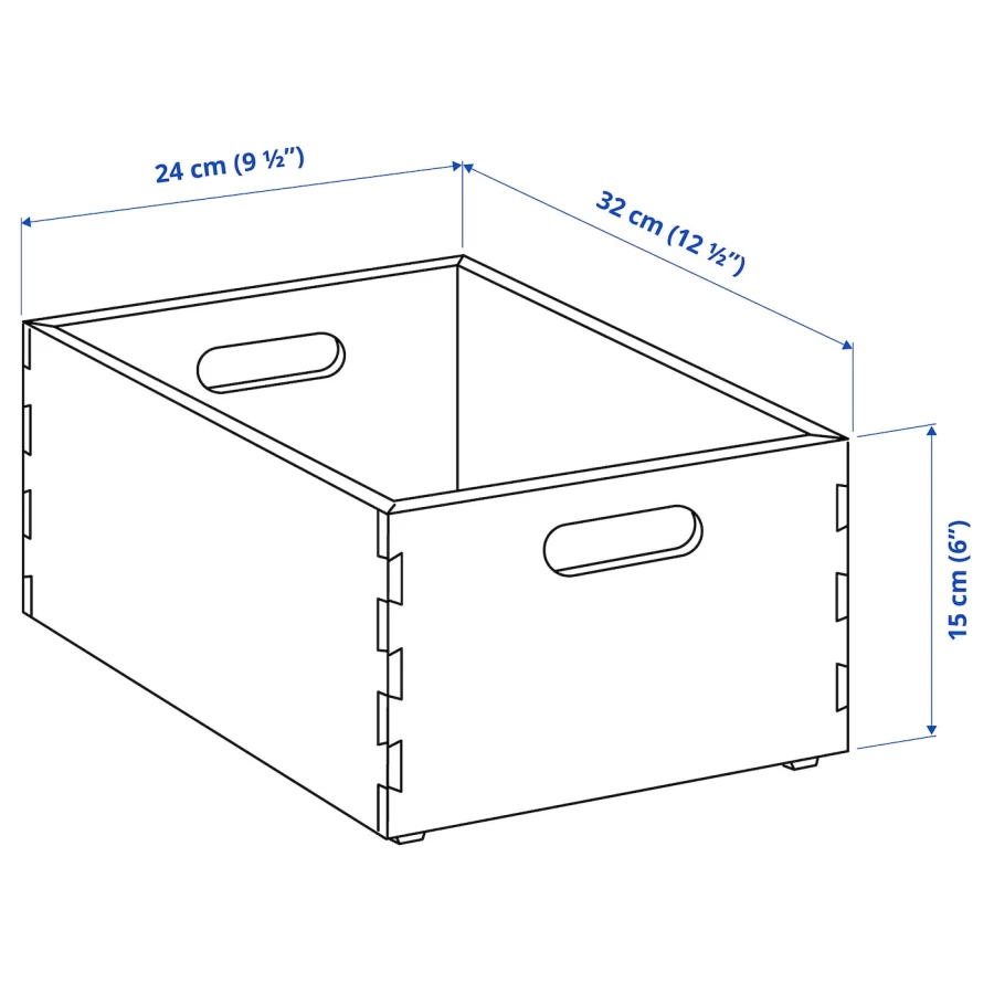 Ящик для хранения - IKEA UPPDATERA/УППДАТЕРА ИКЕА, 24x32x15 см, коричневый (изображение №6)