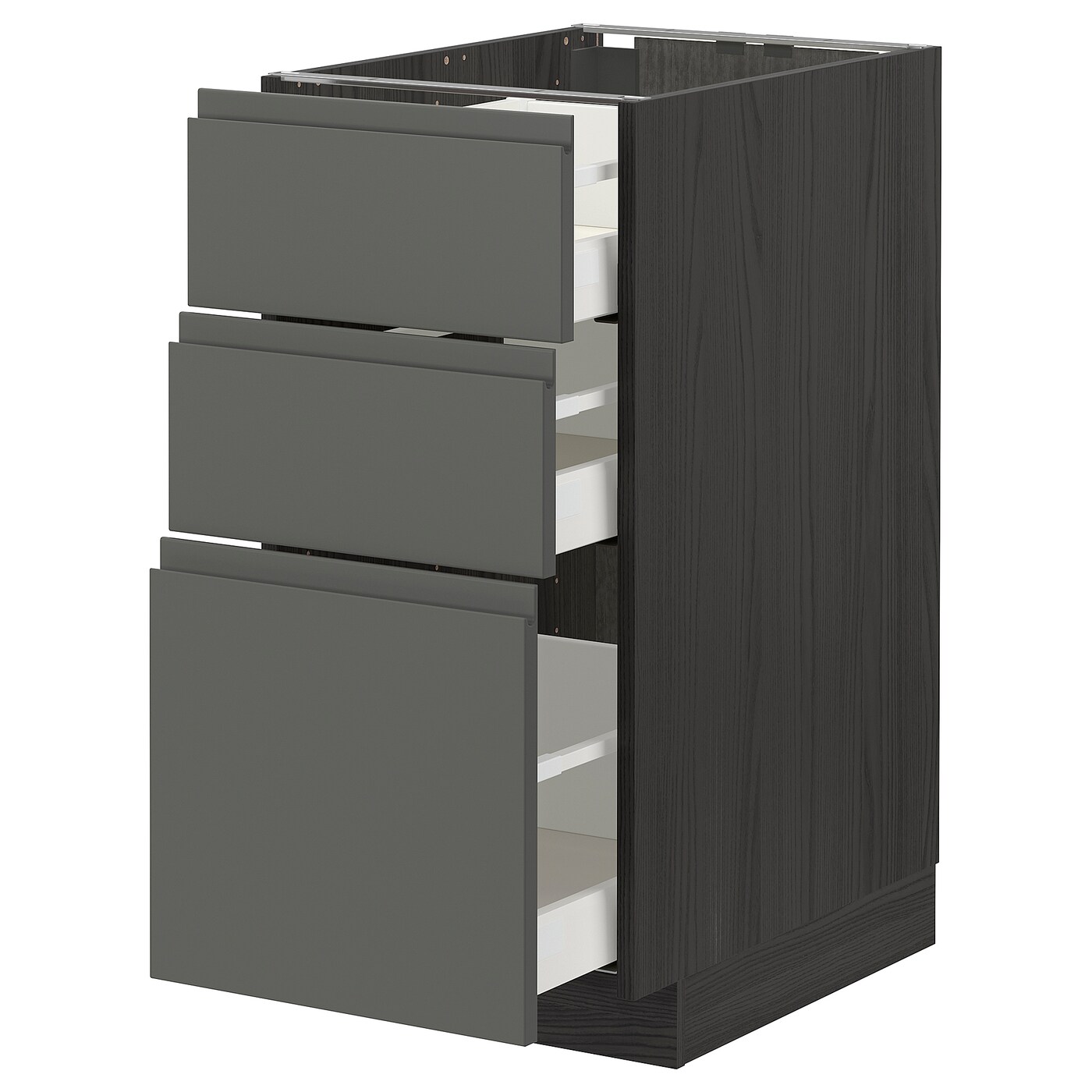 Напольный кухонный шкаф  - IKEA METOD MAXIMERA, 88x62x40см, серый/темно-серый, МЕТОД МАКСИМЕРА ИКЕА