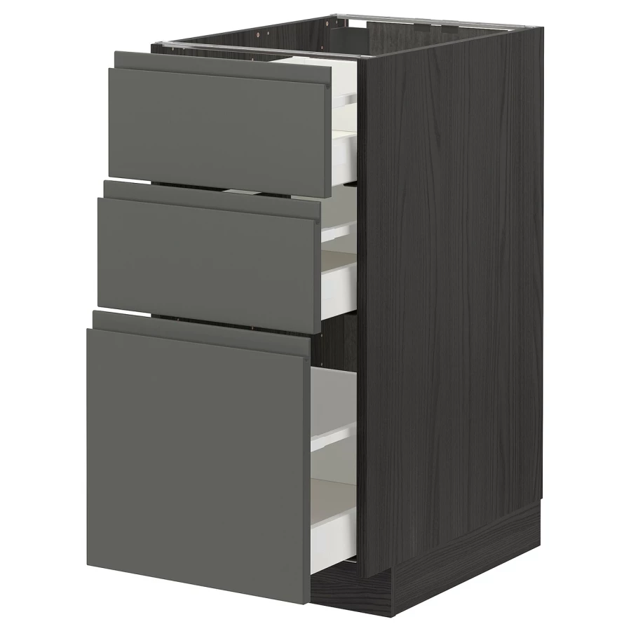 Напольный кухонный шкаф  - IKEA METOD MAXIMERA, 88x62x40см, серый/темно-серый, МЕТОД МАКСИМЕРА ИКЕА (изображение №1)