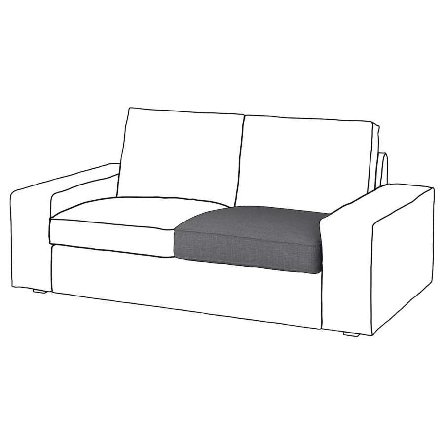 Внутренняя подушка сиденья для дивана - IKEA KIVIK/КИВИК ИКЕА, 70х21х74 см, черный (изображение №1)