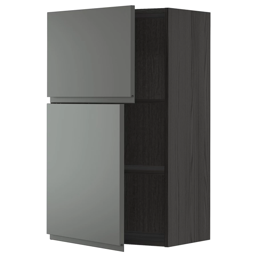 Навесной шкаф с полкой - METOD IKEA/ МЕТОД ИКЕА, 100х60 см,  черный/темно-серый (изображение №1)