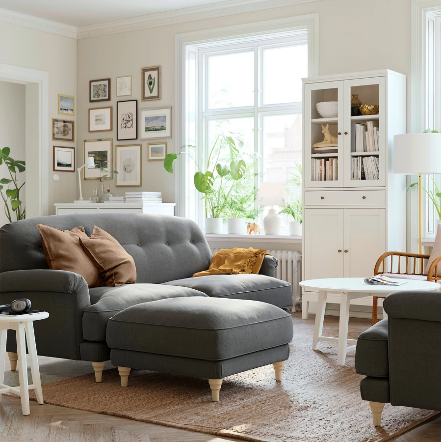 3-местный диван - IKEA ESSEBODA, 94x96x222см, серый/светло-серый, ЭССЕБОДА ИКЕА (изображение №3)