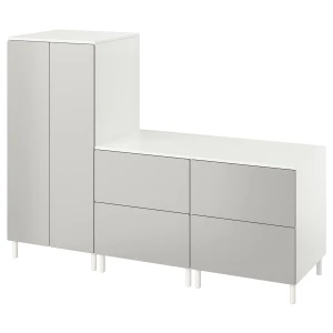 Шкаф - PLATSA/ SMÅSTAD / SMАSTAD IKEA/ ПЛАТСА/СМОСТАД ИКЕА, 180x57x133 см, белый/серый