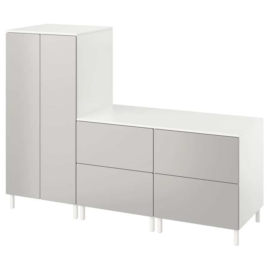 Шкаф - PLATSA/ SMÅSTAD / SMАSTAD  IKEA/ ПЛАТСА/СМОСТАД  ИКЕА, 180x57x133 см, белый/серый (изображение №1)