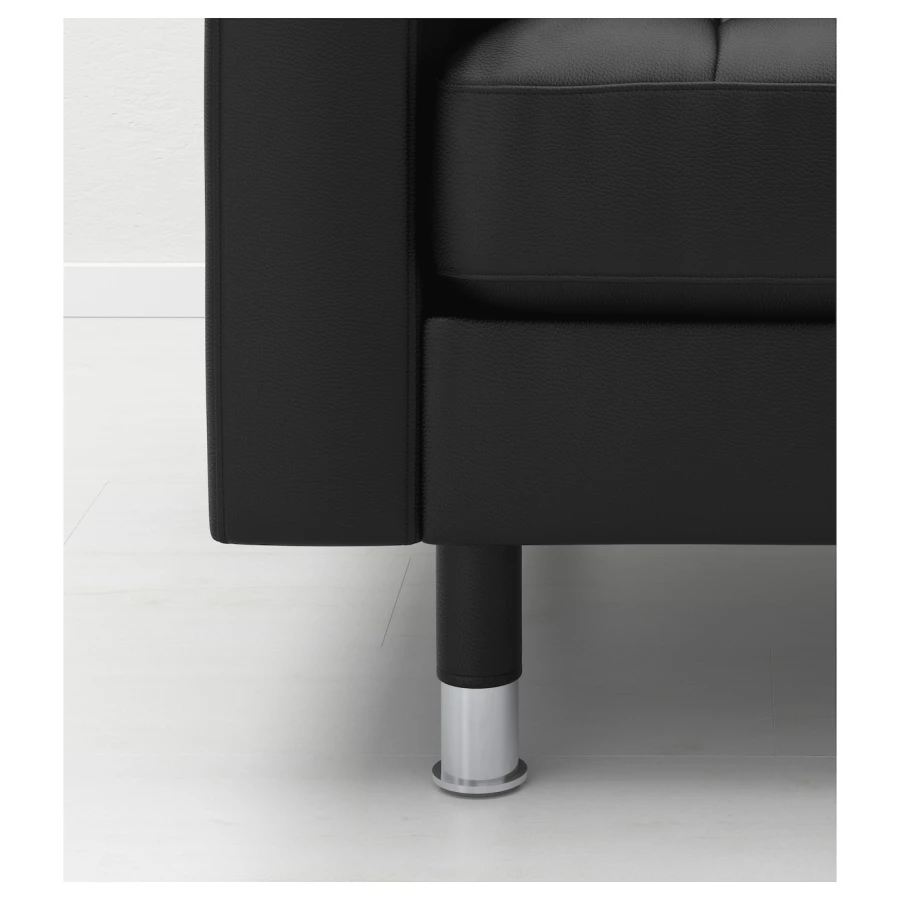 Кожаное кресло - IKEA LANDSKRONA, 89х89х78 см, черный, ЛАНДСКРУНА ИКЕА (изображение №6)