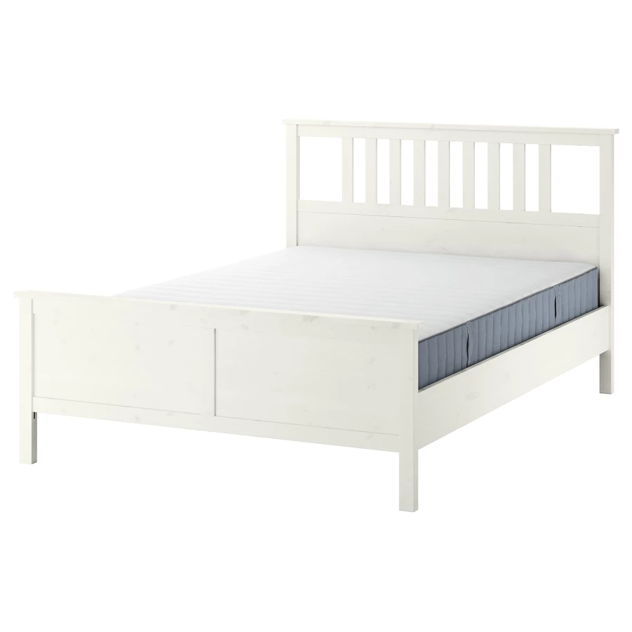 Кровать - IKEA HEMNES, 200х160 см, матрас средней жесткости, белый, ХЕМНЭС ИКЕА (изображение №1)