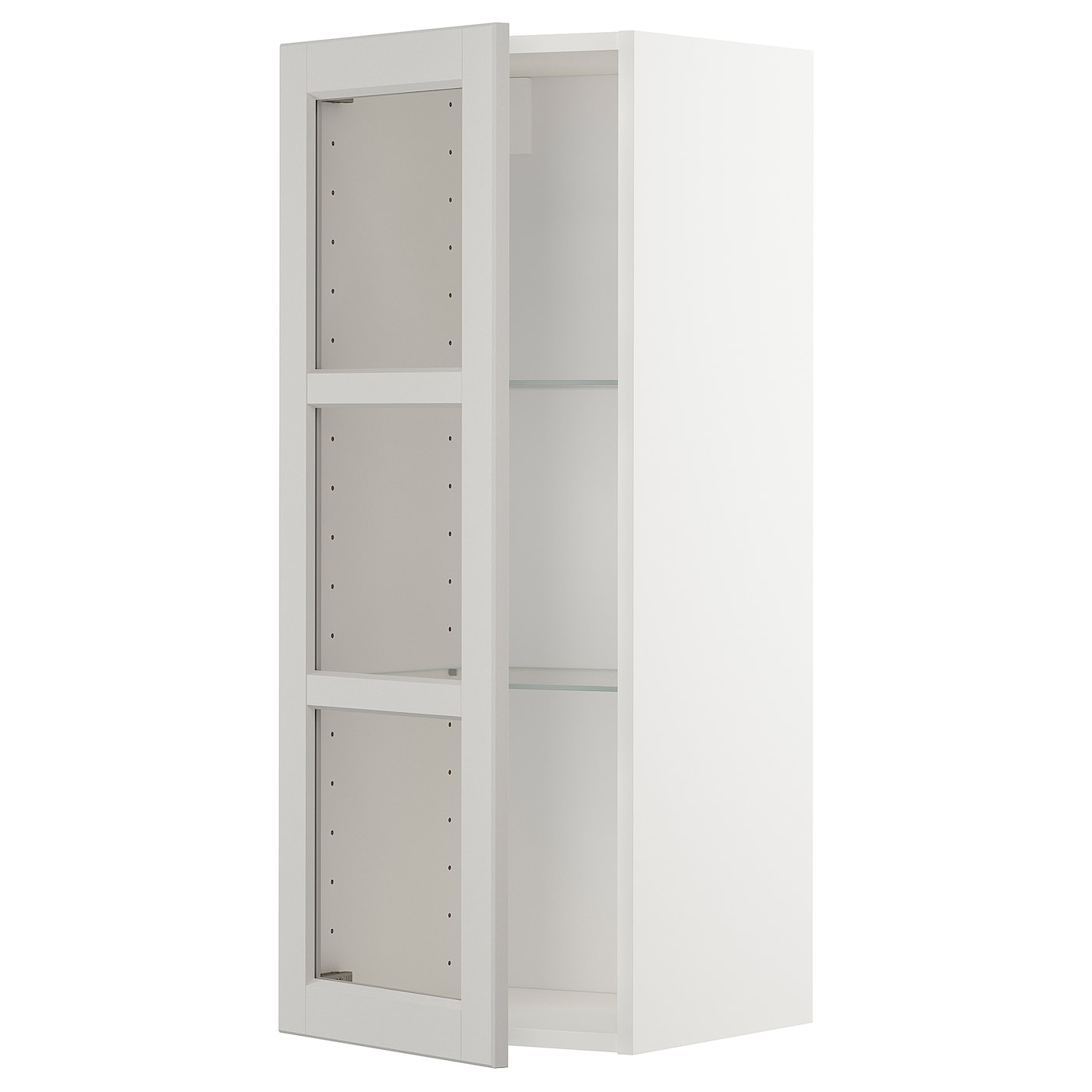 Шкаф со стеклянными дверцами  - METOD  IKEA/  МЕТОД ИКЕА, 100х40 см, белый/светло-серый