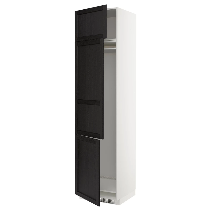 Шкаф для встроенной техники - IKEA METOD, 248x62x60см, белый/черный, МЕТОД  ИКЕА (изображение №1)