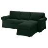 EKTORP 3-местный диван с шезлонгом/Таллмира темно-зеленый ИКЕА