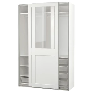 Шкаф-купе - PAX / GRIMO IKEA/ ПАКС/ ГРИМО ИКЕА, 150x66x236 см, белый