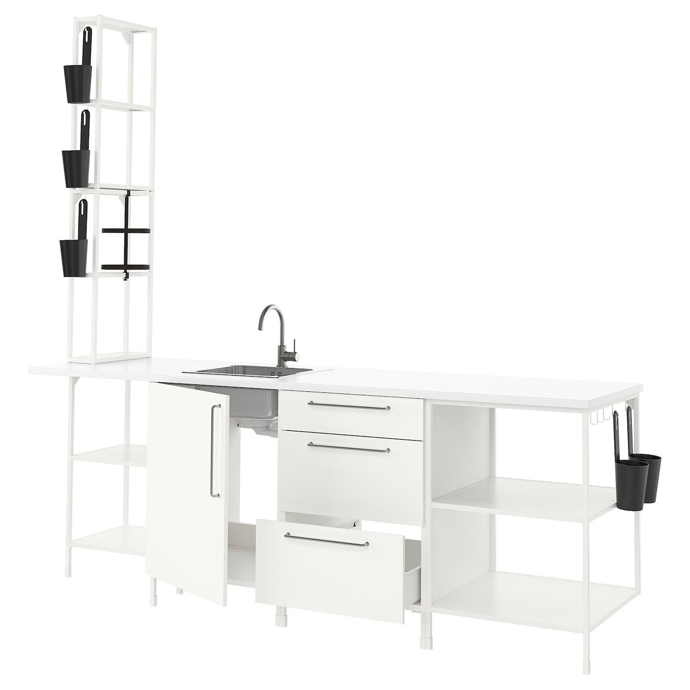 Кухня - ENHET  IKEA/ ЭНХЕТ ИКЕА, 243х241 см, белый