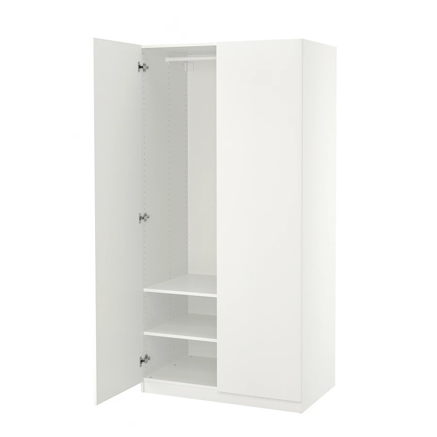 Гардероб - IKEA PAX/FORSAND/ПАКС/ФОРСАНД ИКЕА, 100x60x201 см, белый (изображение №1)