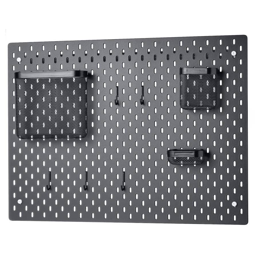 Комбинированная перфорированная доска  - SKÅDIS / SKАDIS IKEA/ СКОДИС  ИКЕА,  76х56 см, черный (изображение №1)