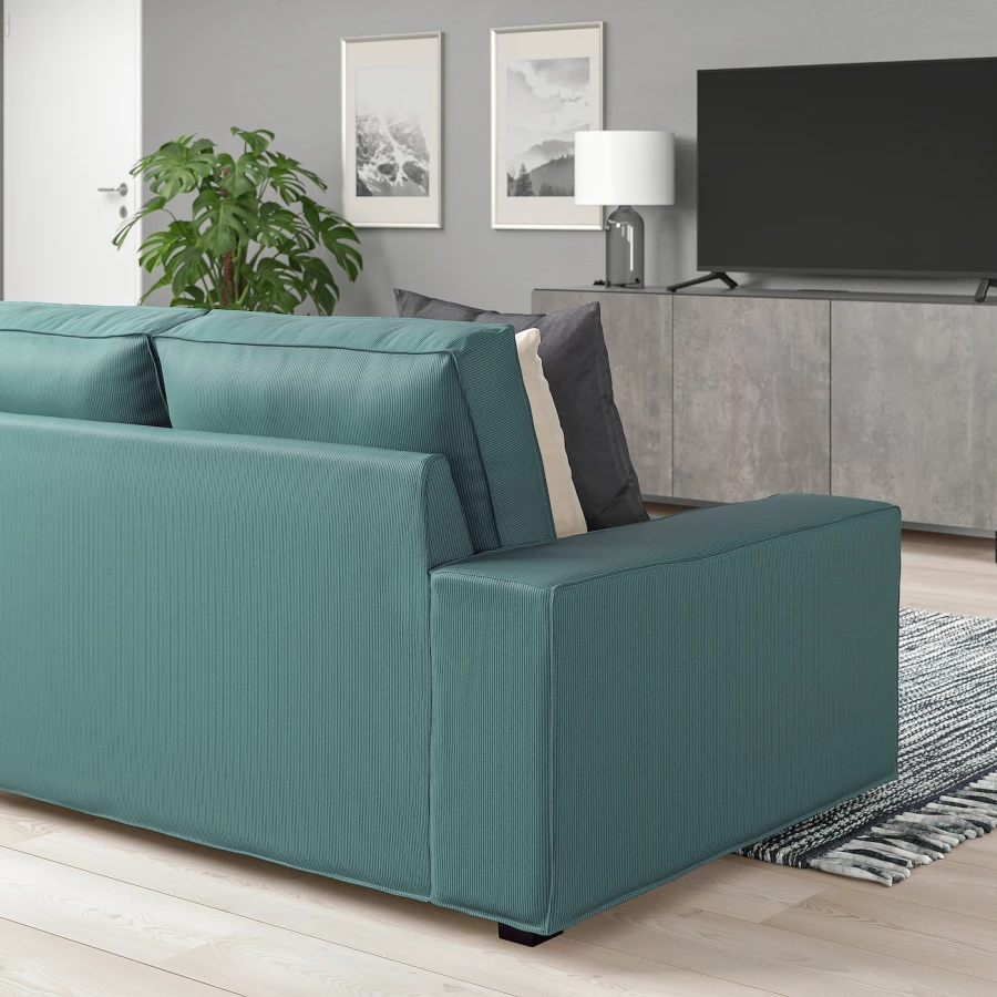 5-местный угловой диван - IKEA KIVIK, 83x95x257/297см, зеленый, КИВИК ИКЕА (изображение №4)