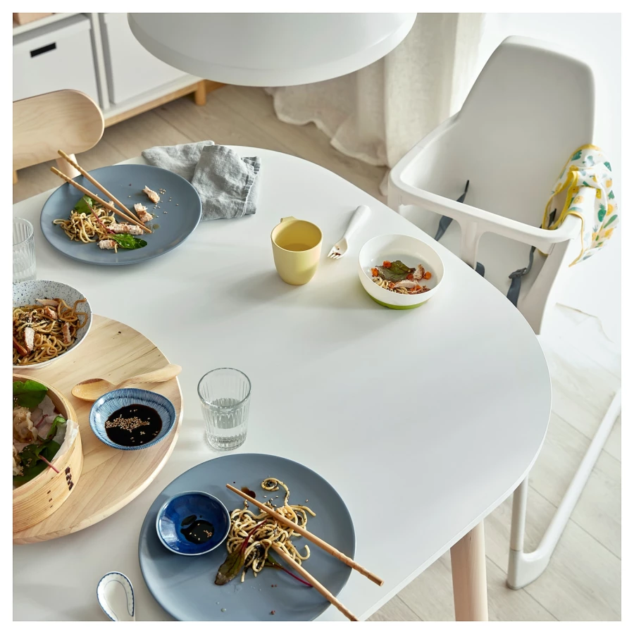 Стол и 4 стула - VEDBO / VEDBO IKEA/ ВЕДБО ИКЕА, 160х95 см, белый/серый (изображение №3)