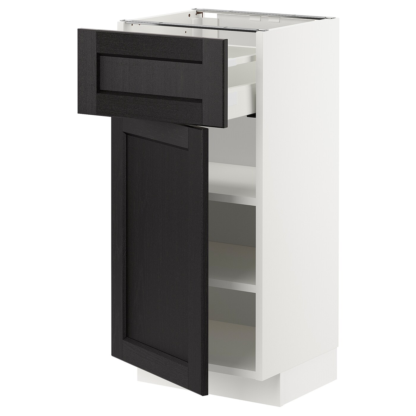 Напольный шкаф - IKEA METOD MAXIMERA, 88x39,5x40см, белый/черный, МЕТОД МАКСИМЕРА ИКЕА