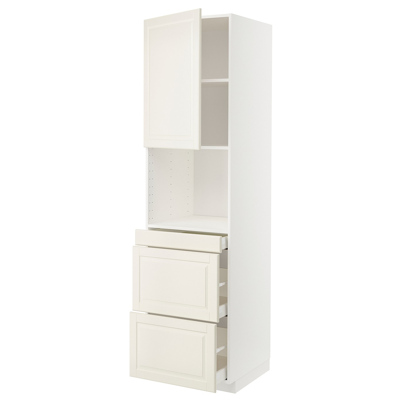 Высокий шкаф - IKEA METOD/MAXIMERA/МЕТОД/МАКСИМЕРА ИКЕА, 220х60х60 см, белый/кремовый