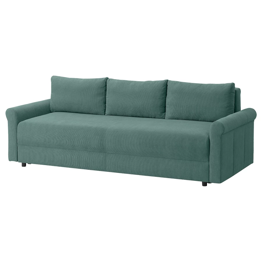 Диван-кровать 3-местный - IKEA DÅNHULT/DANHULT, 78x96x220см, темно-зеленый, ИКЕА ДАНХУЛЬТ (изображение №1)