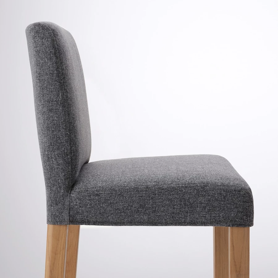 Барный стул со спинкой - BERGMUND IKEA/БЕРГМУНД ИКЕА, 97х45х48 см, серый (изображение №7)