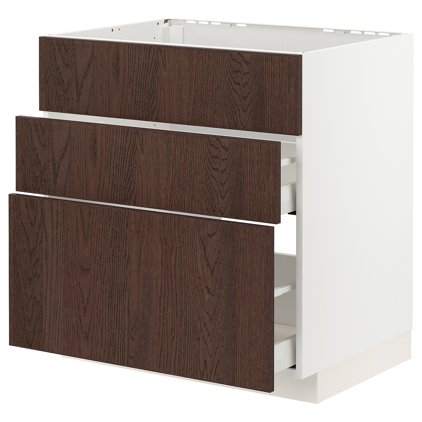 Напольный шкаф - IKEA METOD MAXIMERA, 88x62см, белый/темно-коричневый, МЕТОД МАКСИМЕРА ИКЕА