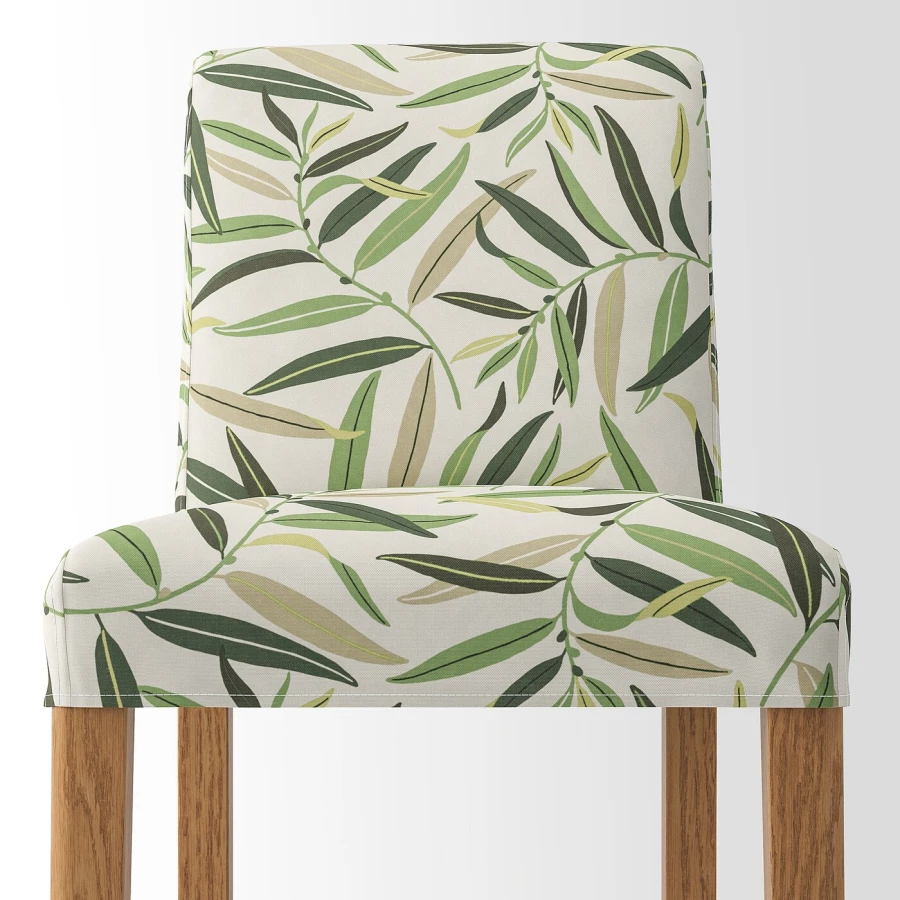 Барный стул со спинкой - BERGMUND IKEA/БЕРГМУНД ИКЕА, 110х45х49 см, белый с рисунком (изображение №3)