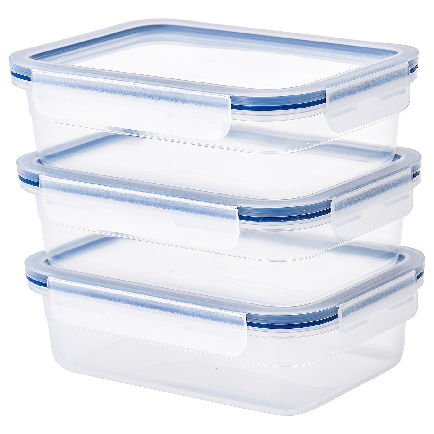 Набор контейнеров для продуктов с крышкой, 3 шт. - IKEA 365+, 1 л, пластик, ИКЕА 365+