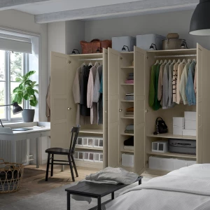 Второе фото. Гардеробная комбинация - IKEA PAX/TYSSEDAL / ПАКС/ТИССЕДАЛЬ ИКЕА, 201x250x60 см ,бежевый